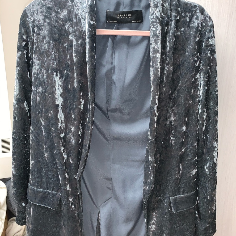 zara velvet blazer